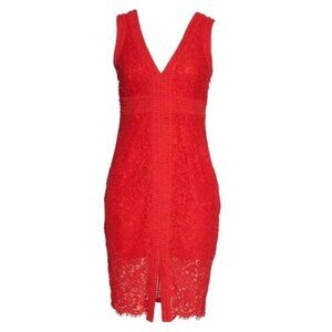 Bardot Morgan Lace Dress Red